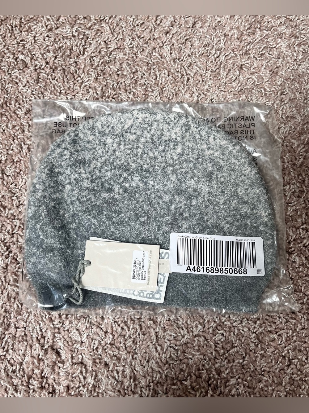 Barefoot Dreams CozyChic Lite Confetti Beanie - Smokey Green Fog Gray